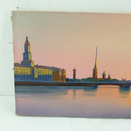 Картина "Разводные мосты Санкт-Петербурга" 19х40см. Картинка 2